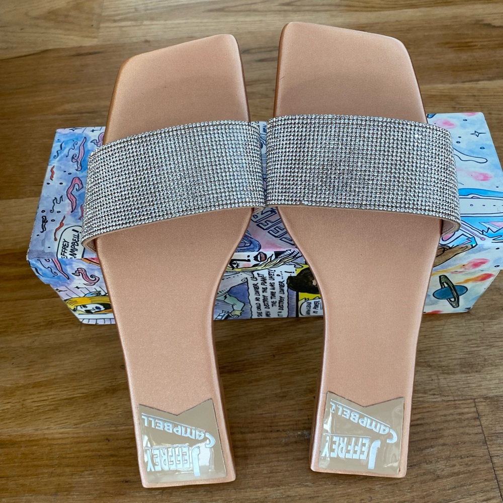 Jeffrey Campbell sparkly champagne flats size 9.5 NWOT